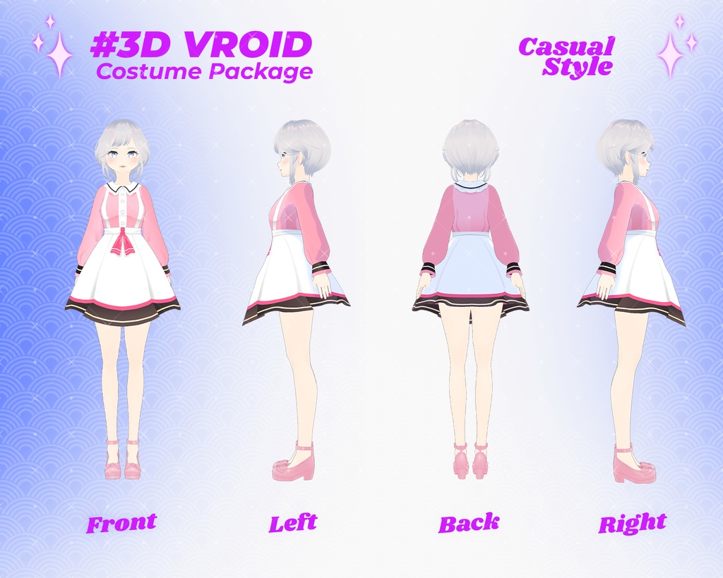 3D VRoid Outfit Pack Sweet & Vintage Casual Outfits with Kimono Touch for VRoid Models | VRoid Clothes, VRoid Costume, VRoid Fashion