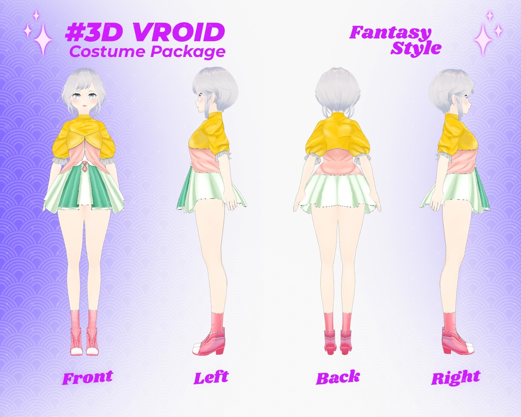 3D VRoid Outfit Pack Elegant & Heroic Fantasy Style Clothes for VRoid Models | VRoid Clothes, VRoid Costume, VRoid Fashion