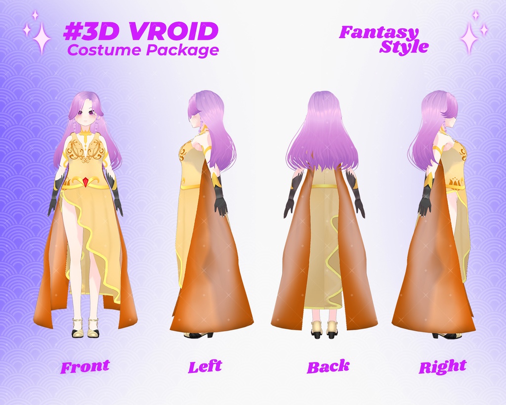 3D VRoid Outfit Pack Magical & Regal Fantasy Clothes for VRoid Models | VRoid Clothes, VRoid Costume, VRoid Fashion
