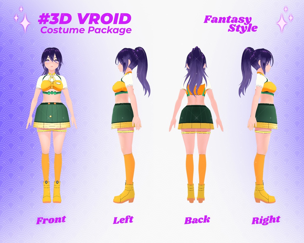3D VRoid Outfit Pack Unique & Bold Fantasy Clothes for VRoid Models | VRoid Clothes, VRoid Costume, VRoid Fashion