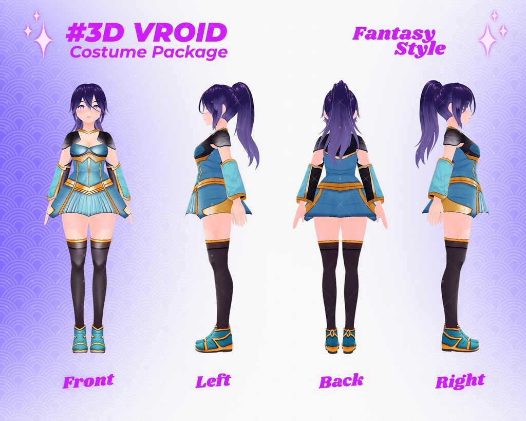 3D VRoid Outfit Pack Heroic & Stylish Fantasy Costume Collection for VRoid Models | VRoid Clothes, VRoid Costume, VRoid Fashion