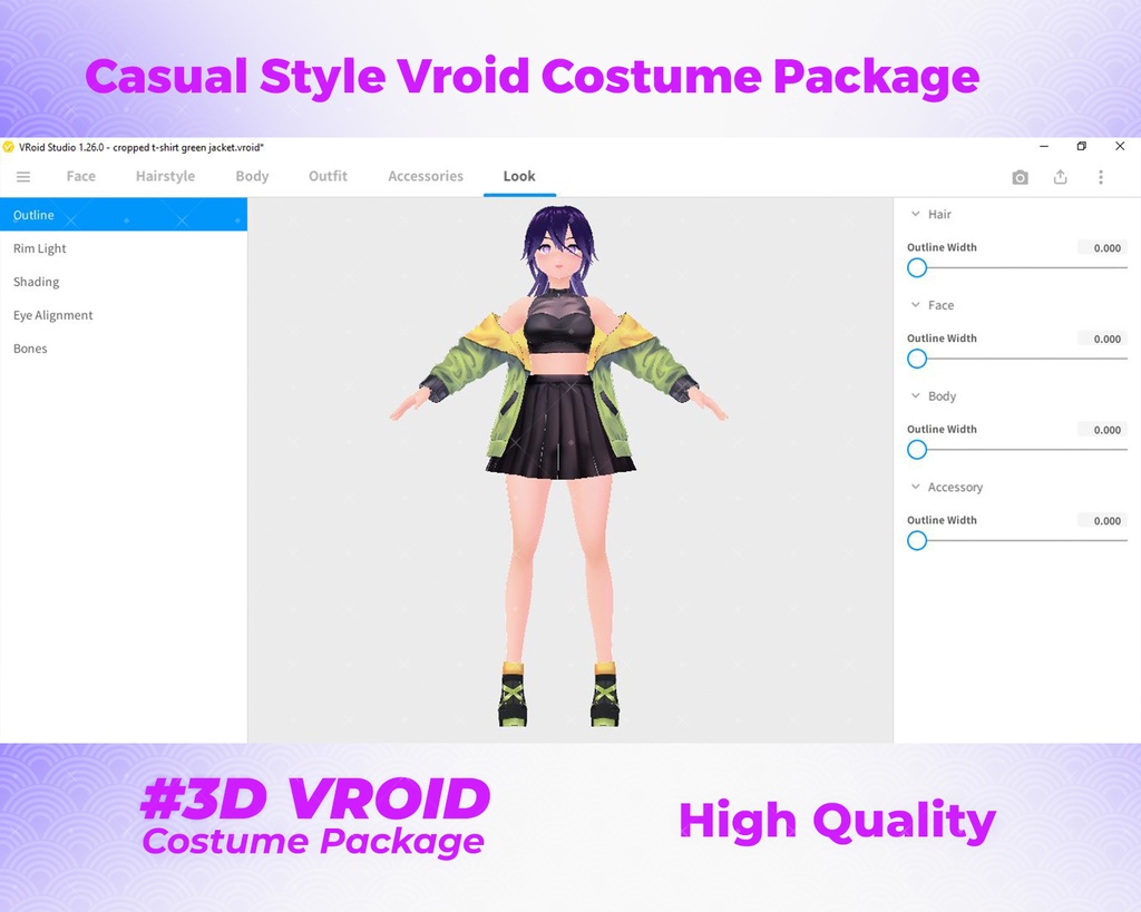 3D VRoid Outfit Pack Modern & Relaxed Casual Clothes for VRoid Models | VRoid Clothes, VRoid Costume, VRoid Fashion