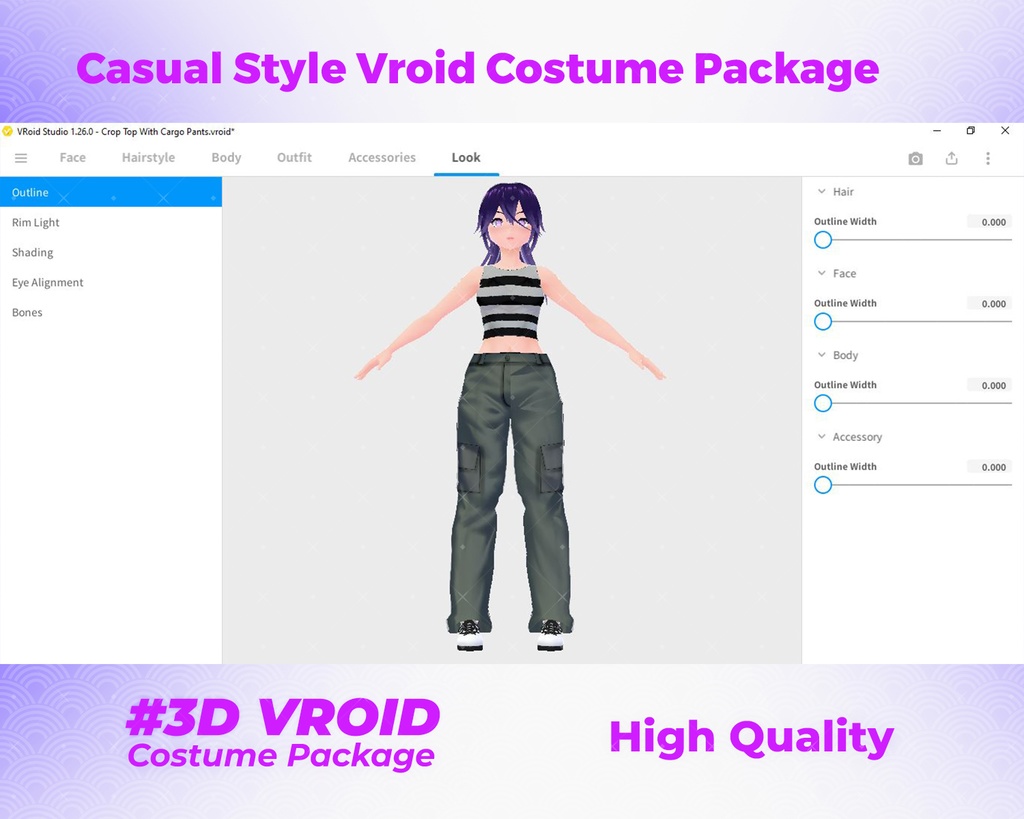 3D VRoid Outfit Pack Cool & Edgy Street Casual Clothes for VRoid Models | VRoid Clothes, VRoid Costume, VRoid Fashion