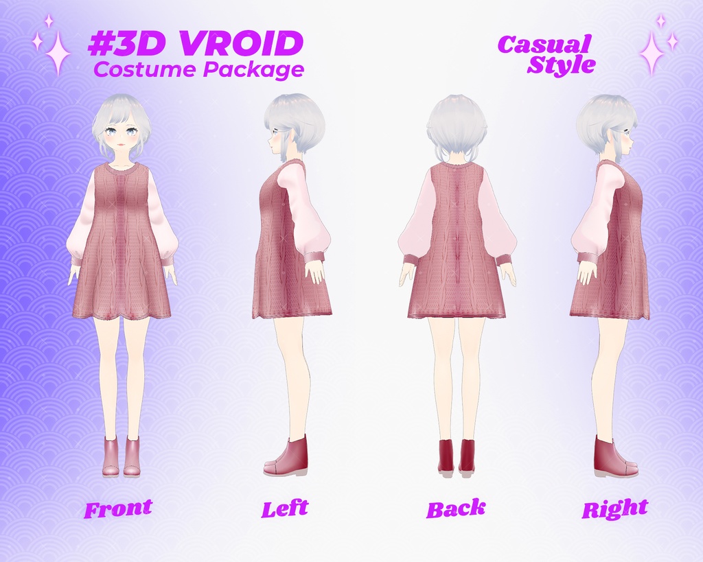 3D VRoid Outfit Pack Modern & Bold Casual Wear for VRoid Models | VRoid Clothes, VRoid Costume, VRoid Fashion