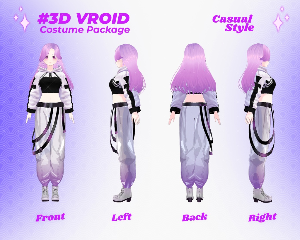 3D VRoid Outfit Pack Versatile & Cool Urban Casual for VRoid Models | VRoid Clothes, VRoid Costume, VRoid Fashion