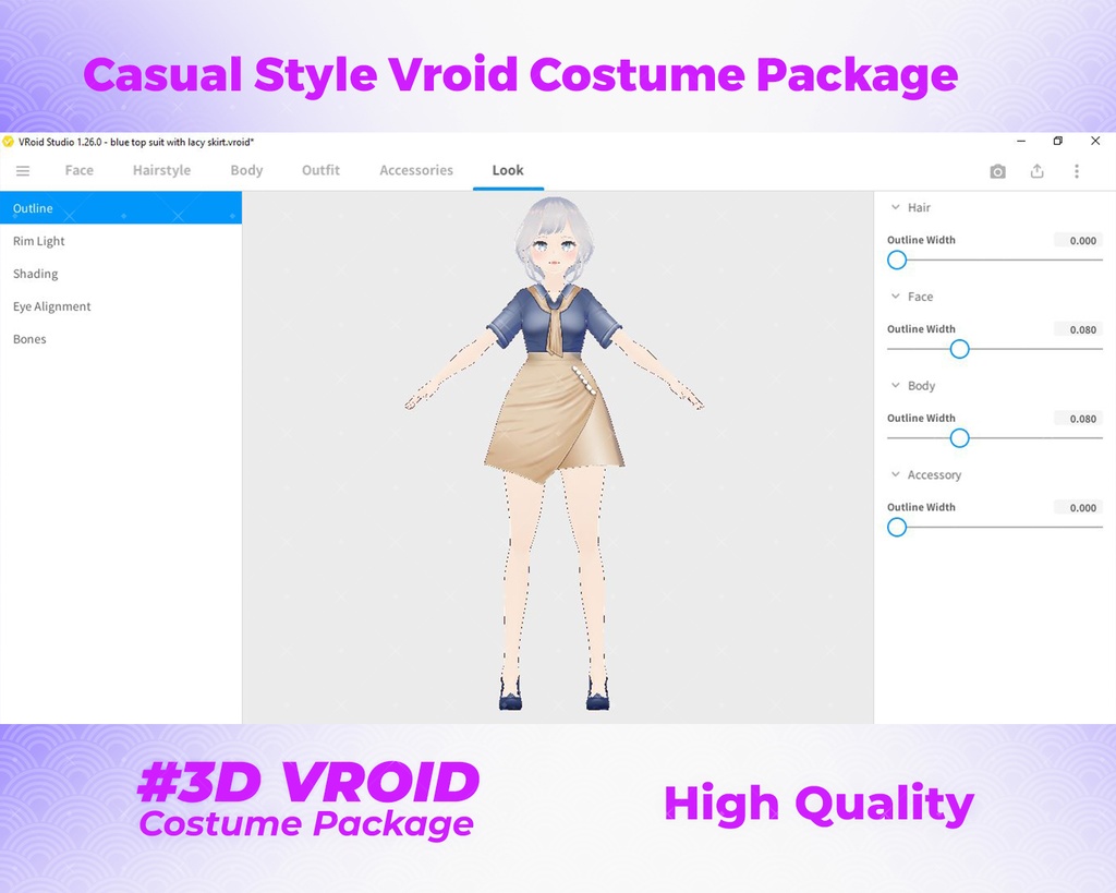 3D VRoid Outfit Pack Versatile & Cool Urban Casual for VRoid Models | VRoid Clothes, VRoid Costume, VRoid Fashion