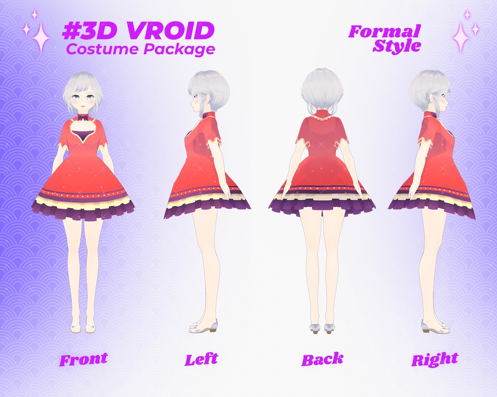 3D VRoid Outfit Pack Elegant & Dreamy Formal Dresses for VRoid Models | VRoid Clothes, VRoid Costume, VRoid Fashion