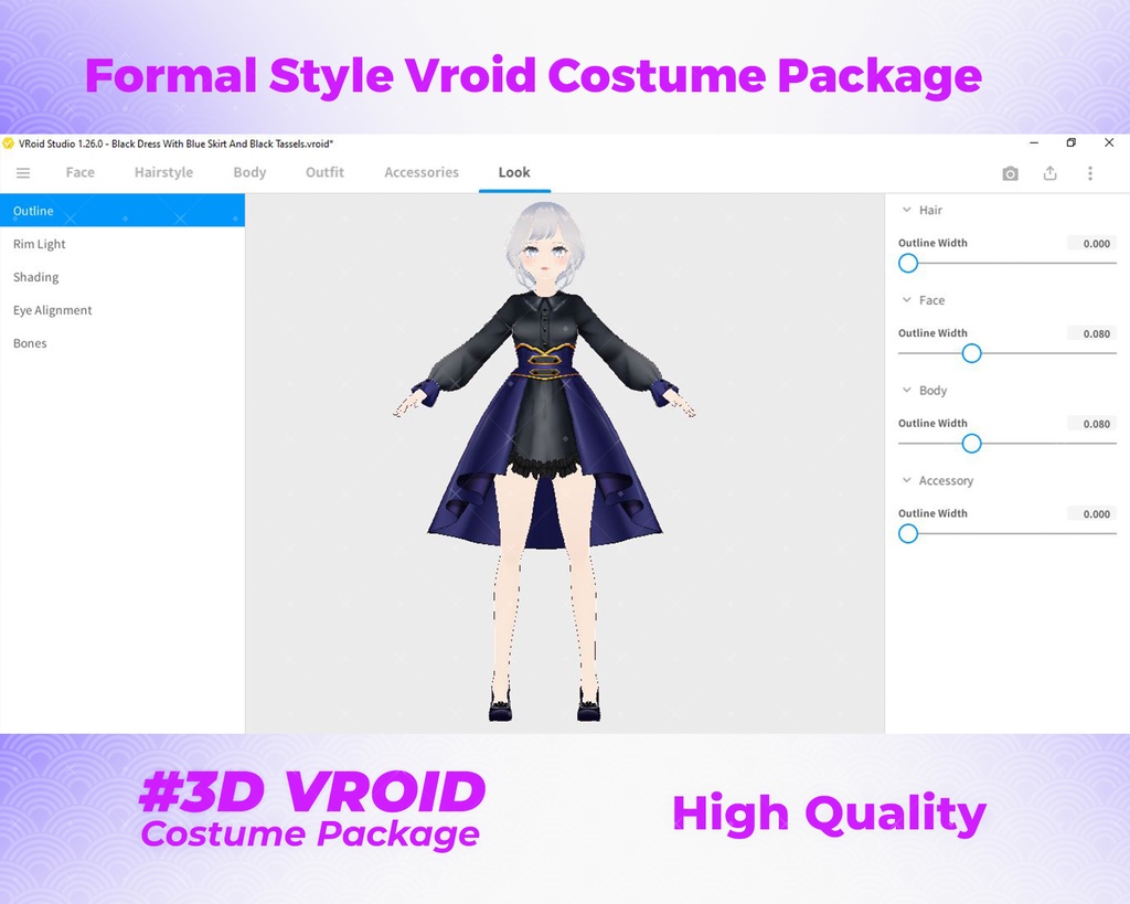 3D VRoid Outfit Pack Enchanted & Starry Formal Dresses for VRoid Models | VRoid Clothes, VRoid Costume, VRoid Fashion