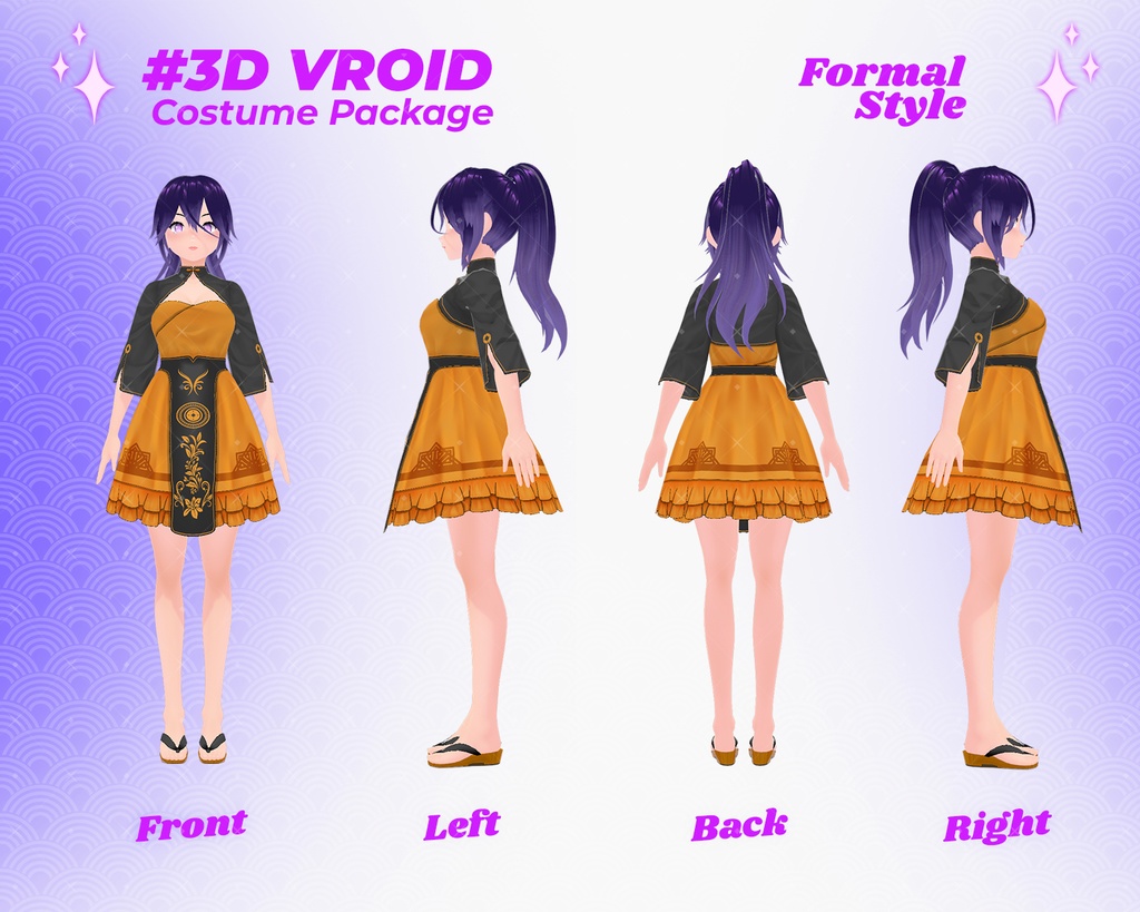 3D VRoid Outfit Pack Noble & Refined Formal Costumes for VRoid Models | VRoid Clothes, VRoid Costume, VRoid Fashion