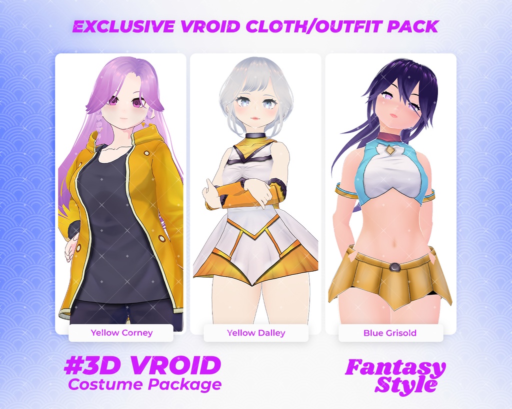 3D VRoid Outfit Pack Heroic & Bold Fantasy Costumes for VRoid Models | VRoid Clothes, VRoid Costume, VRoid Fashion