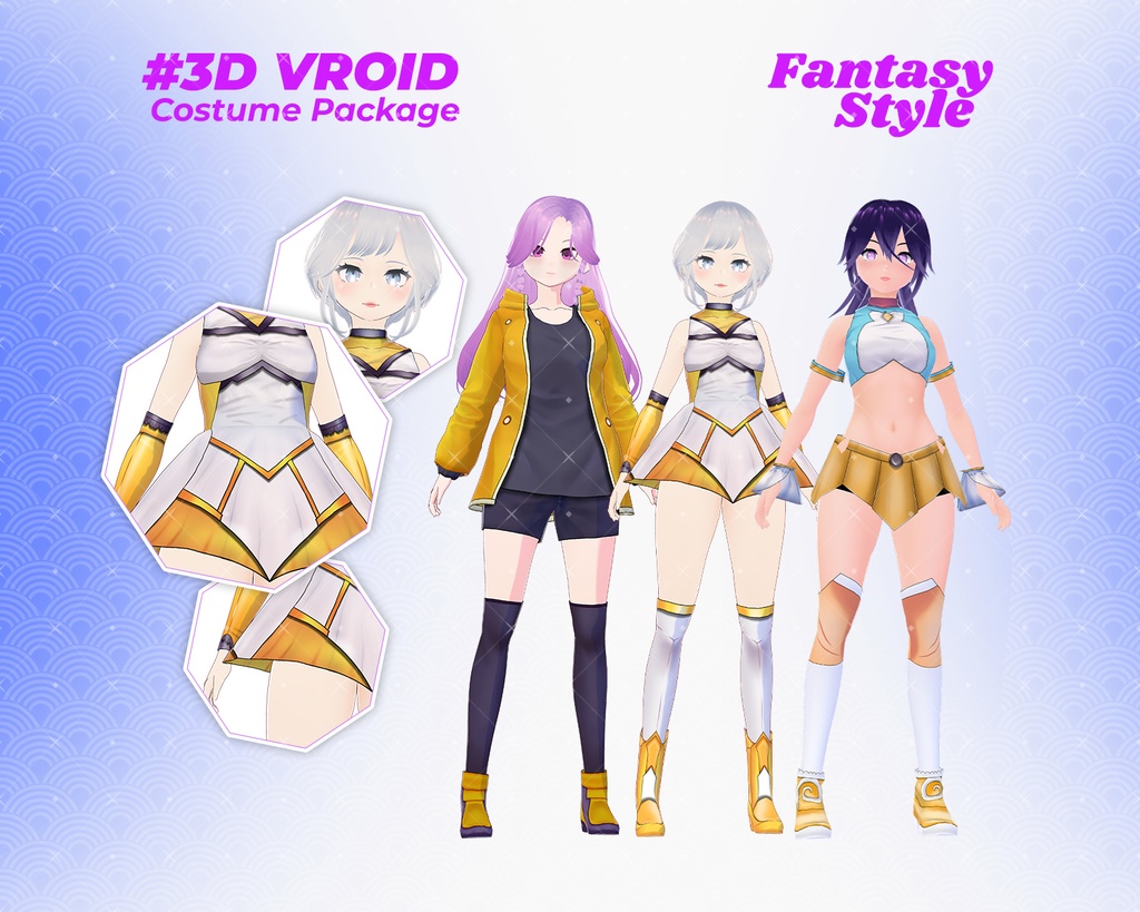 3D VRoid Outfit Pack Heroic & Bold Fantasy Costumes for VRoid Models | VRoid Clothes, VRoid Costume, VRoid Fashion
