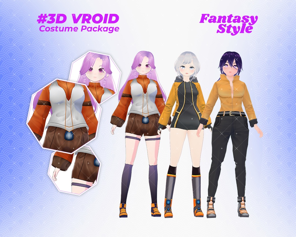 3D VRoid Outfit Pack Sporty & Modern Fantasy Uniforms for VRoid Models | VRoid Clothes, VRoid Costume, VRoid Fashion