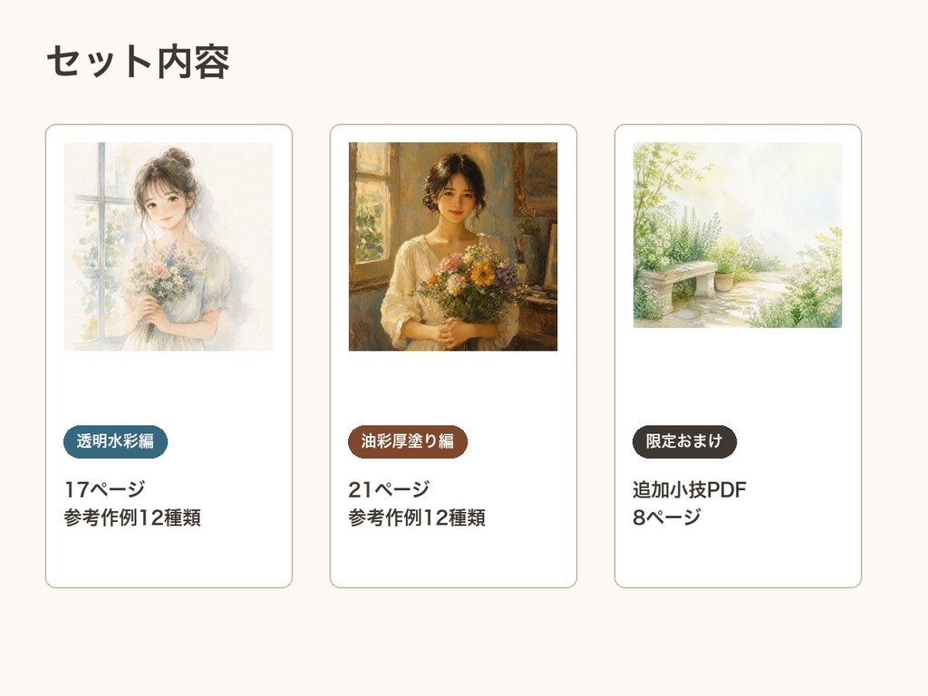 AIイラスト タッチ再現プロンプト 透明水彩・油彩厚塗りセット