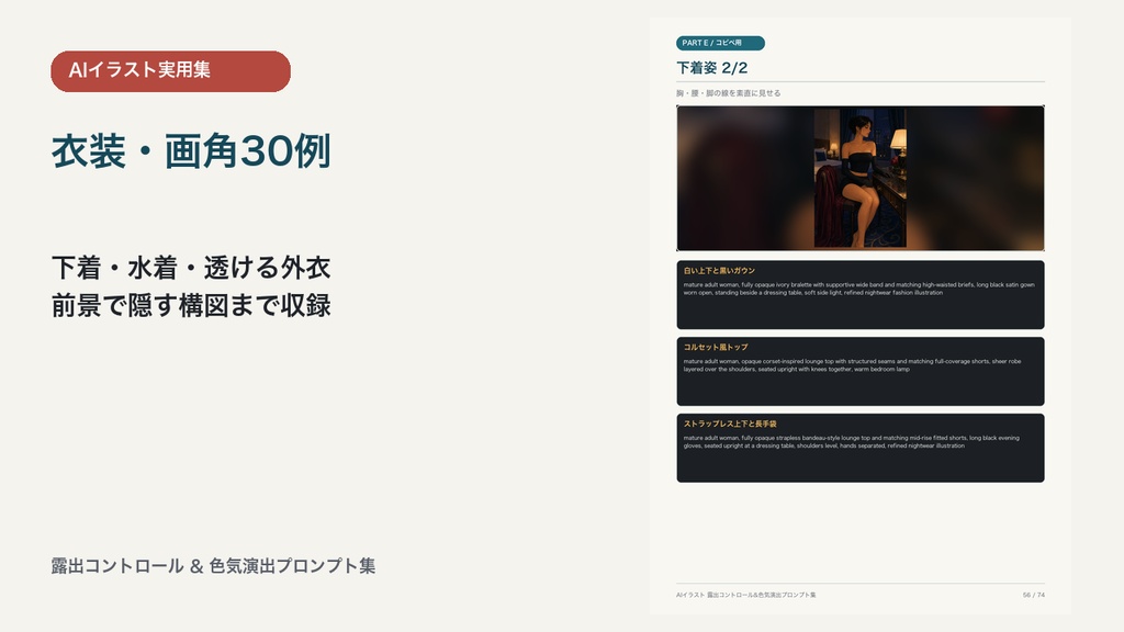 AIイラスト 露出コントロール&色気演出プロンプト集