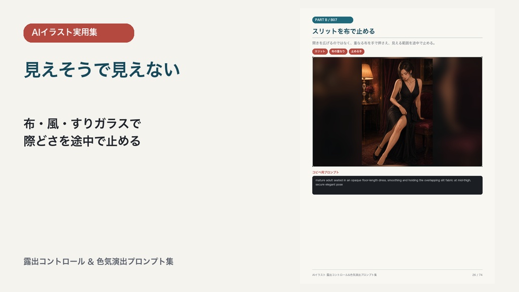 AIイラスト 露出コントロール&色気演出プロンプト集