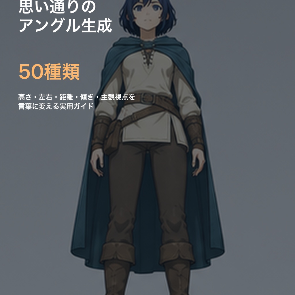 AIイラスト 思い通りのアングル生成プロンプト辞典 50種