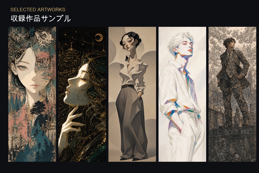 AIイラスト画集 異彩の肖像|選別65作品+過去作品編・英語プロンプト付き