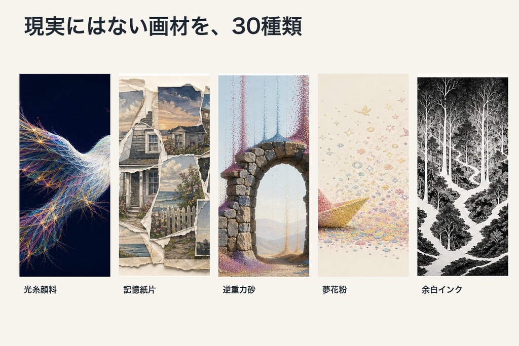 AIイラスト AIならではの画材・素材プロンプト30種