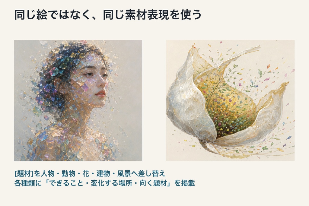 AIイラスト AIならではの画材・素材プロンプト30種