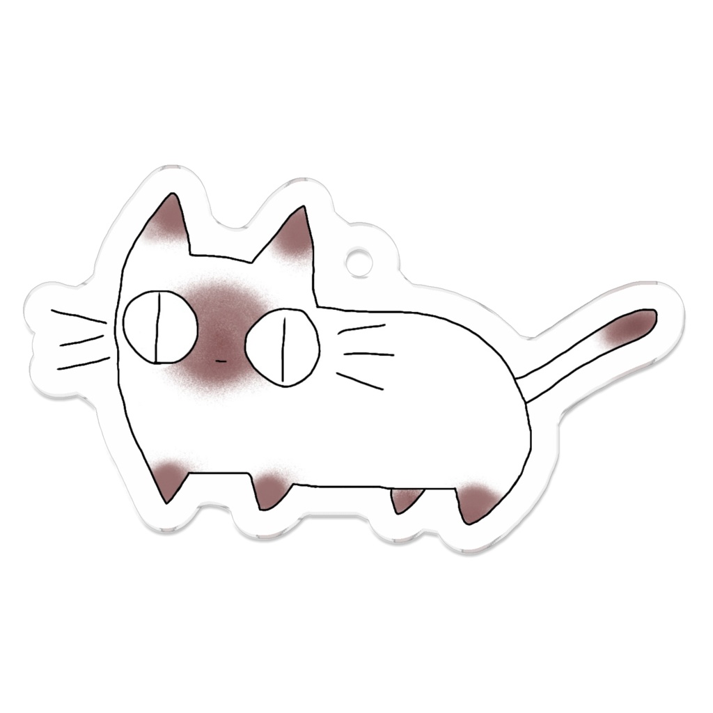 シャム柄ねこのアクリルキーホルダー