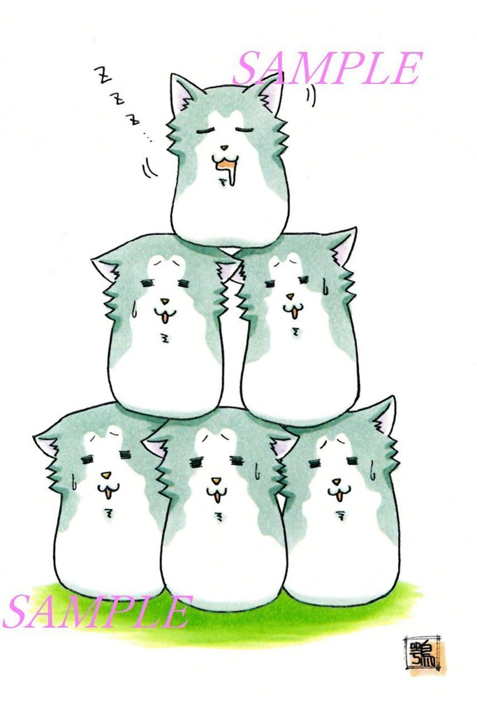 【オリジナルポストカード】①　ピラミッド犬