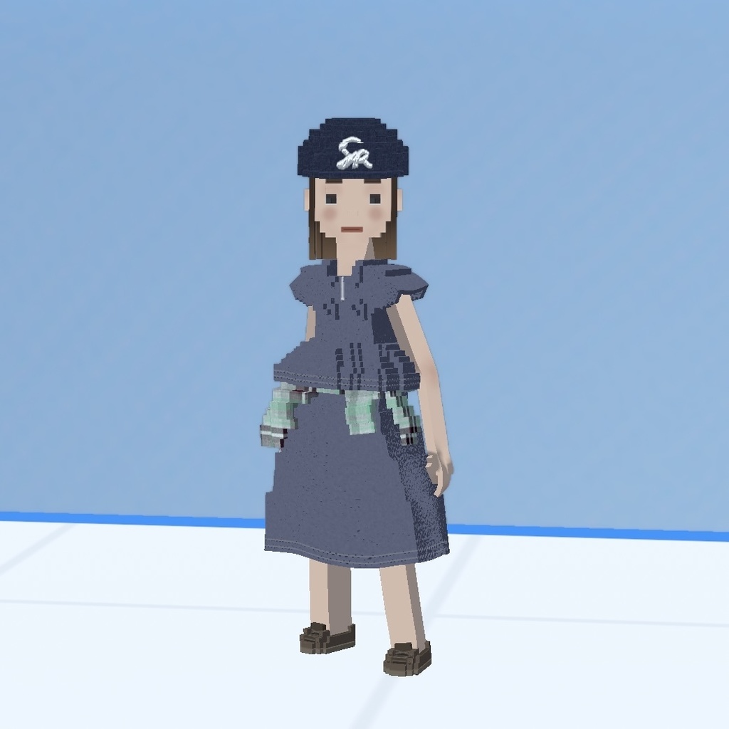 Sara|ファッション系VRM1.0 オリジナル3Dアバター(Cluster対応/ボクセル)