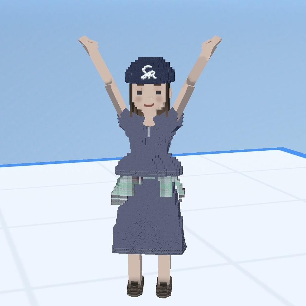 Sara|ファッション系VRM1.0 オリジナル3Dアバター(Cluster対応/ボクセル)