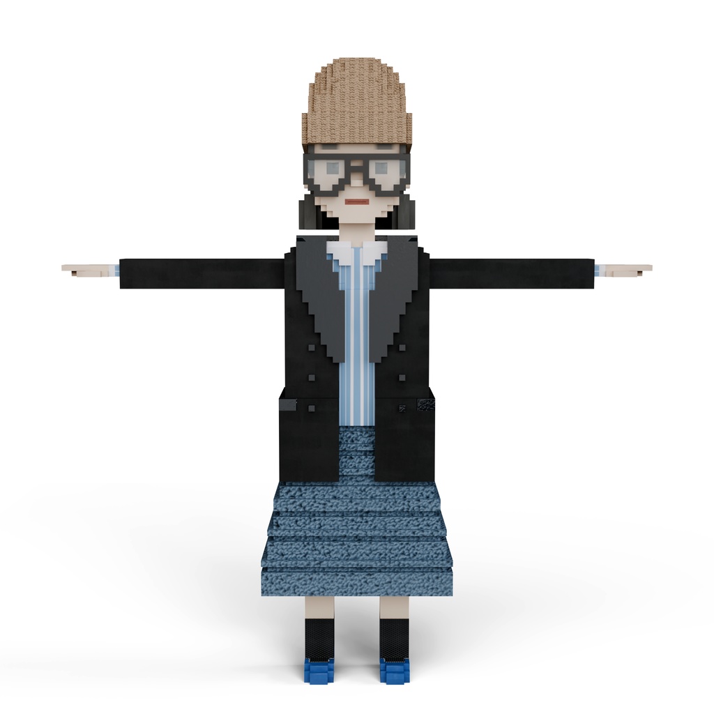 Veronique|ファッション系VRM1.0 オリジナル3Dアバター(Cluster対応/ボクセル)