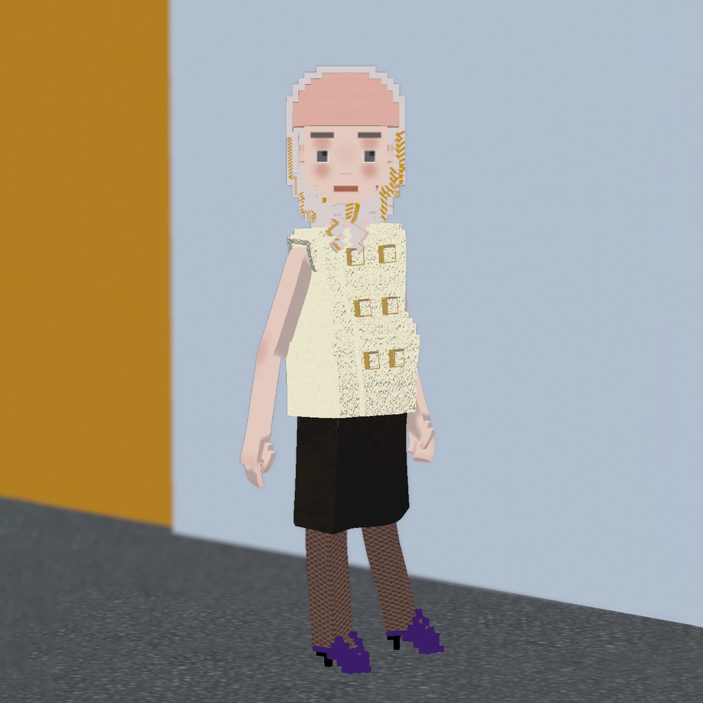 Mina|ファッション系VRM1.0 オリジナル3Dアバター(Cluster対応/ボクセル)