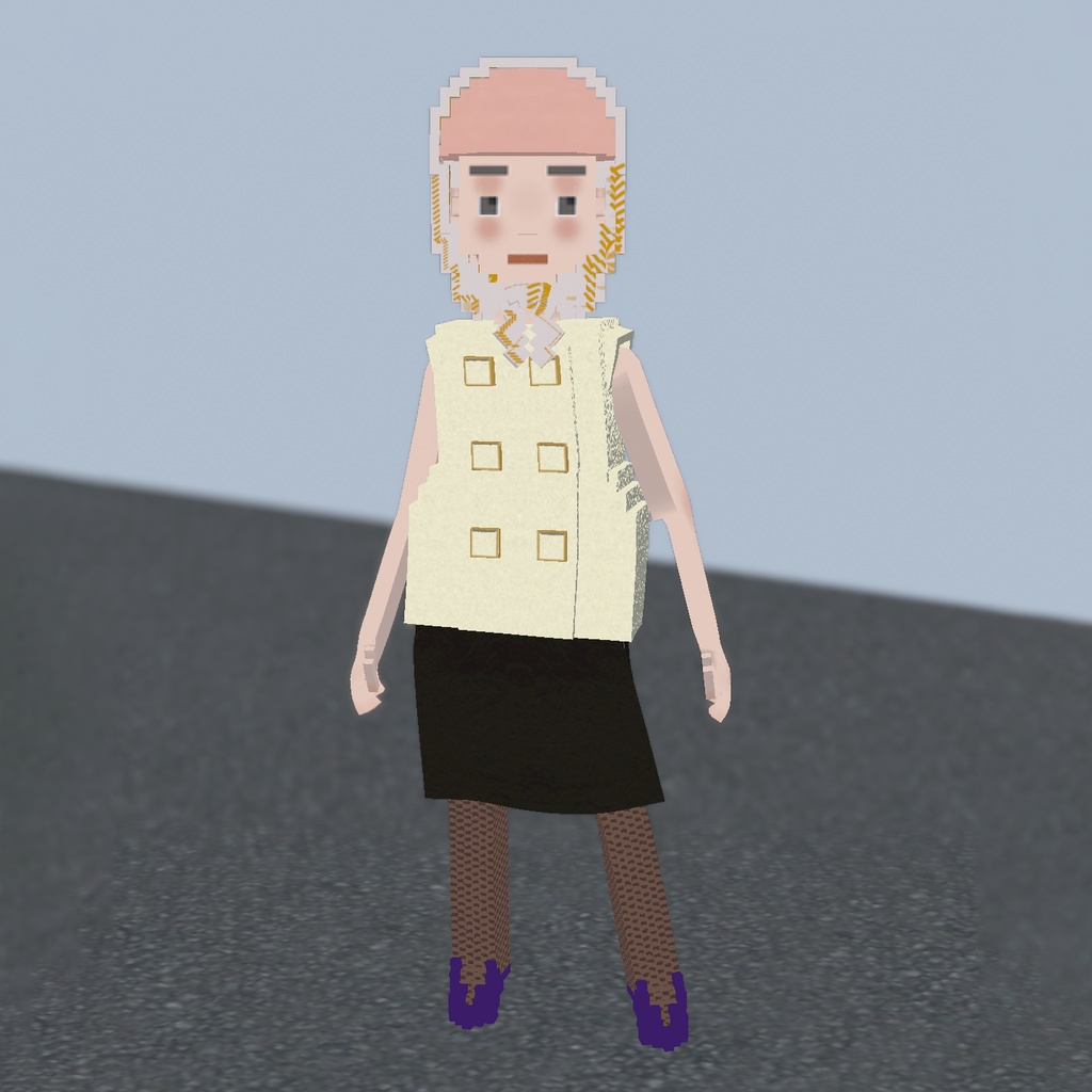 Mina|ファッション系VRM1.0 オリジナル3Dアバター(Cluster対応/ボクセル)