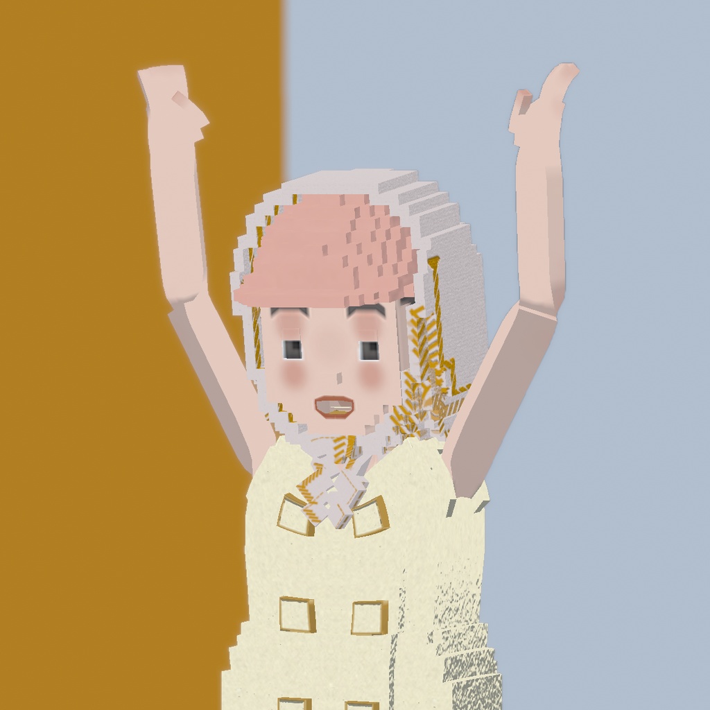 Mina|ファッション系VRM1.0 オリジナル3Dアバター(Cluster対応/ボクセル)