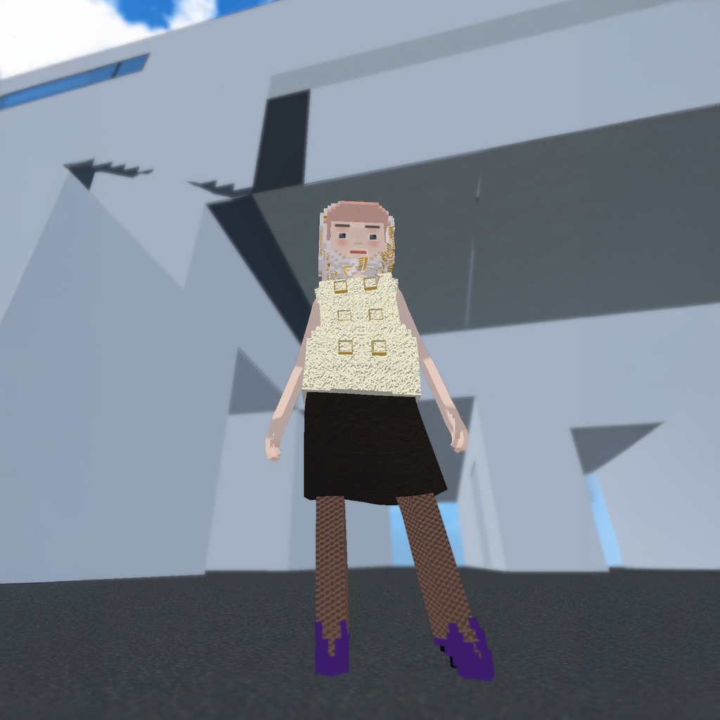 Mina|ファッション系VRM1.0 オリジナル3Dアバター(Cluster対応/ボクセル)
