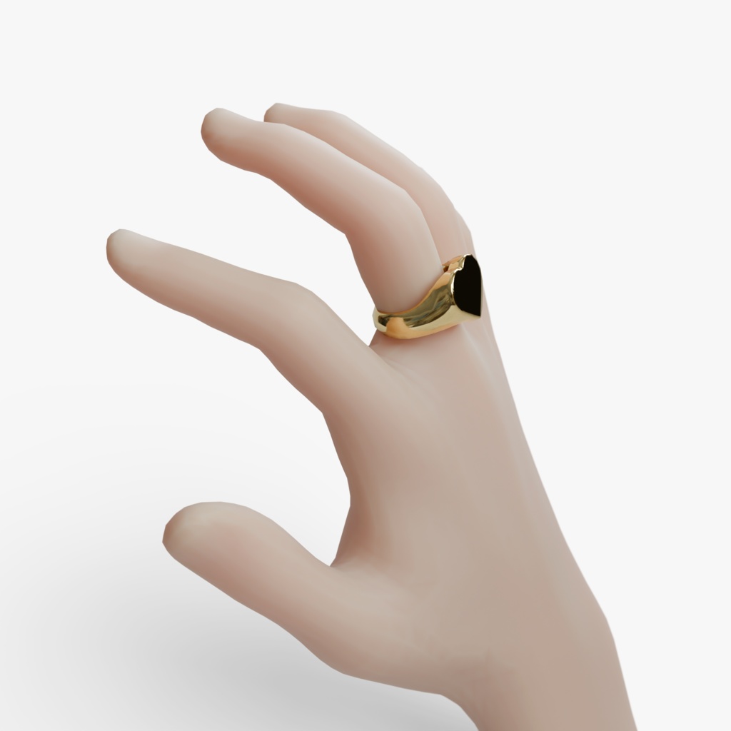 ハートのシグネットリング - Gold / Silver -【VRChat】 PC/Quest/iOS対応