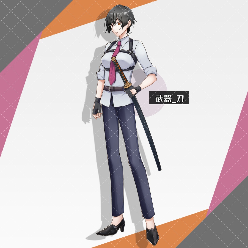 立ち絵No.06_刀を持った女性