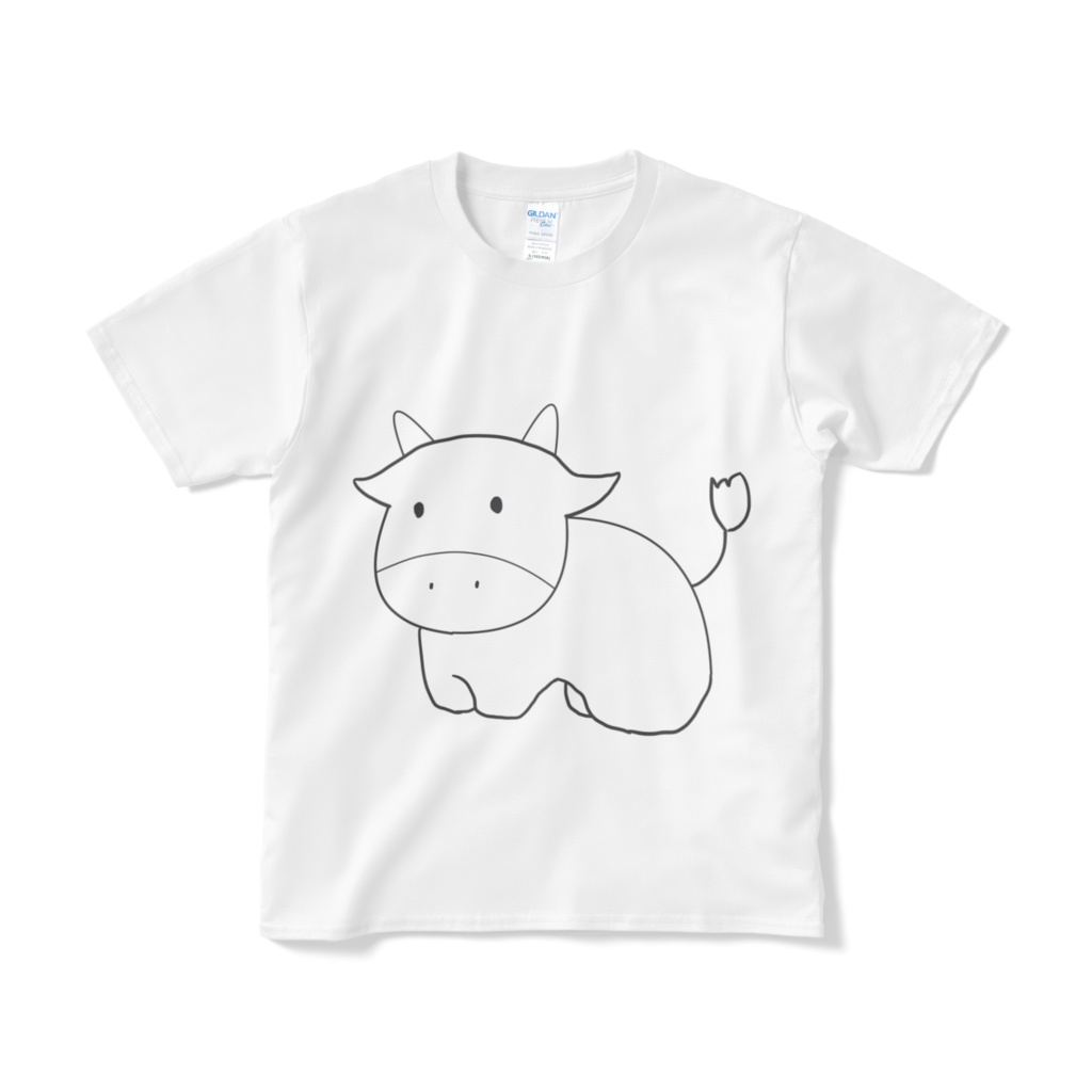 素朴なうしTシャツ