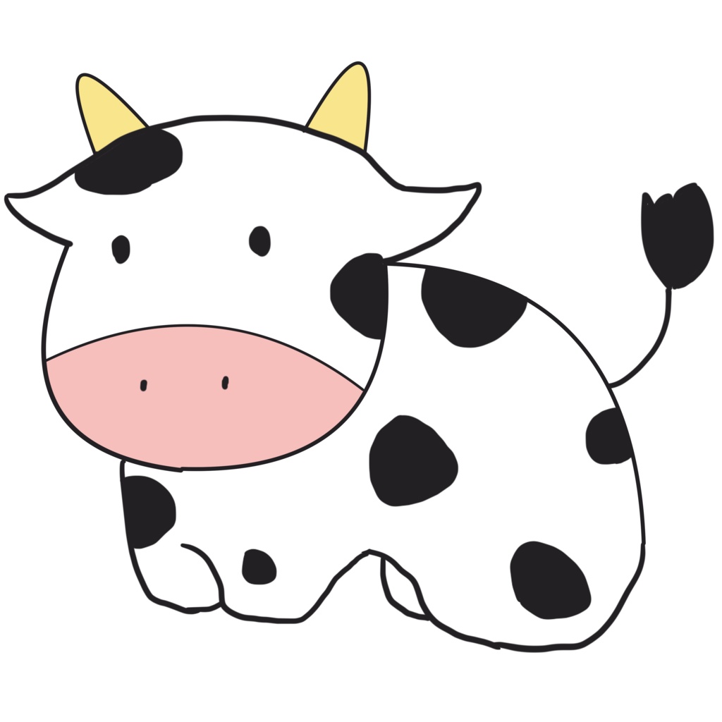 素朴なうしTシャツ