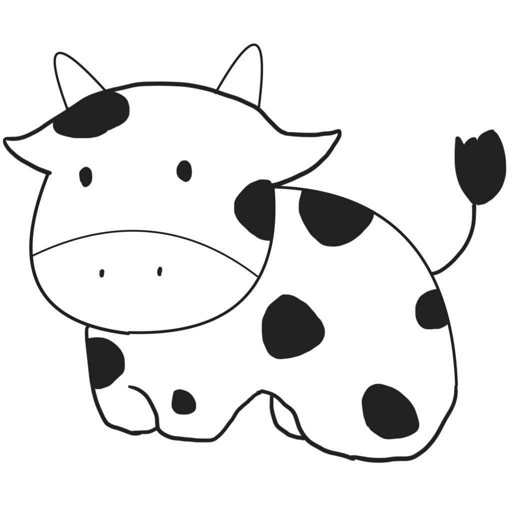 素朴なうしTシャツ