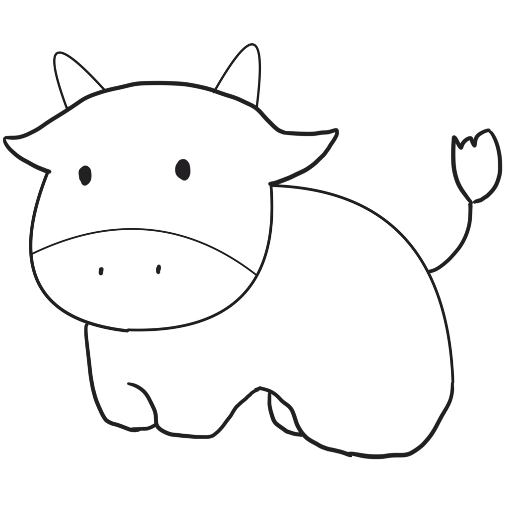 素朴なうしTシャツ