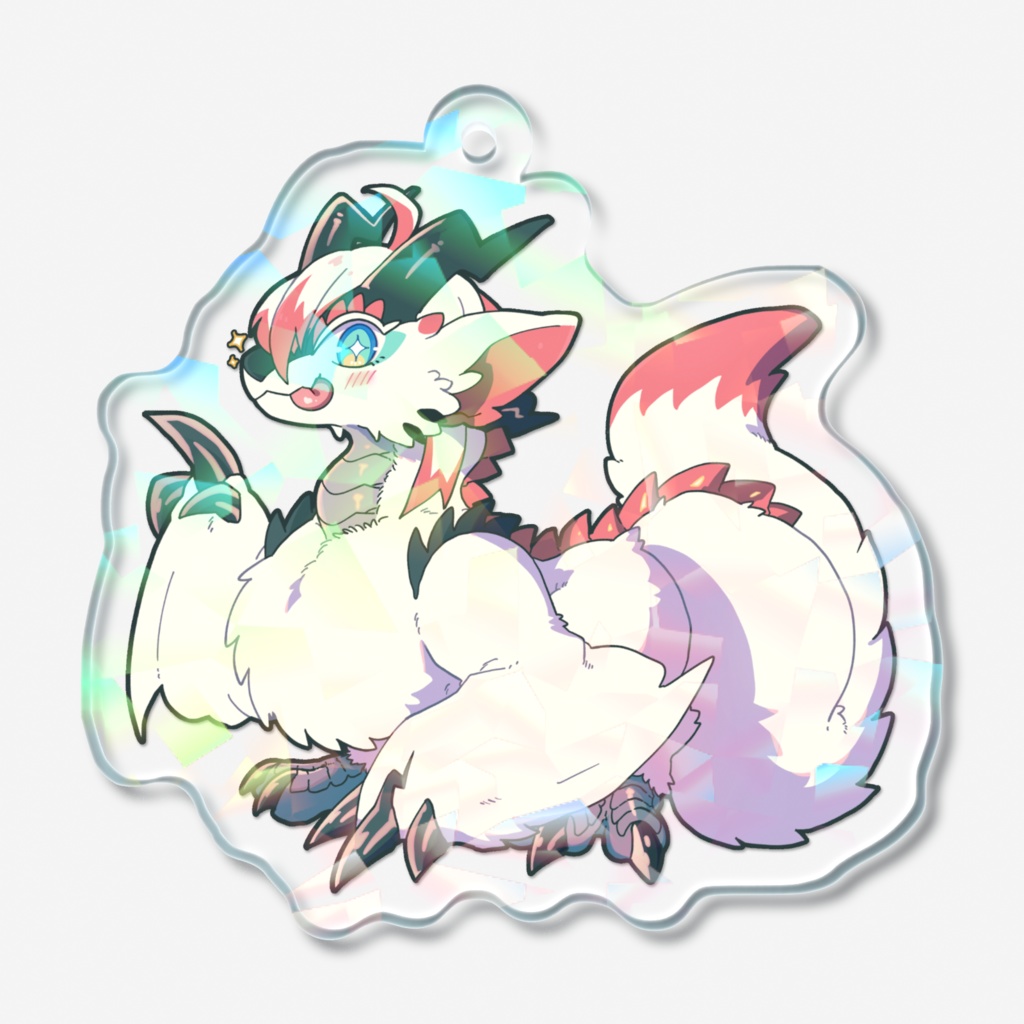 しろふわ(竜形態)きらきらアクキー