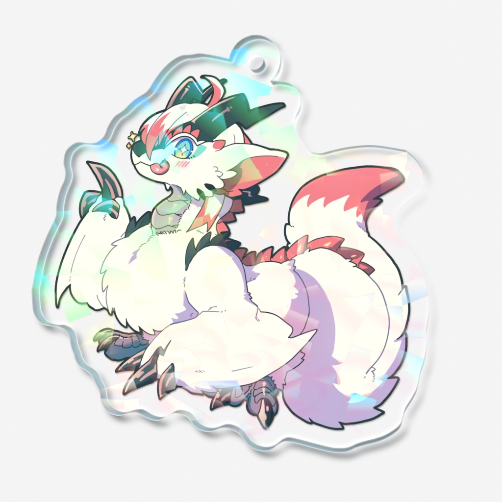 しろふわ(竜形態)きらきらアクキー