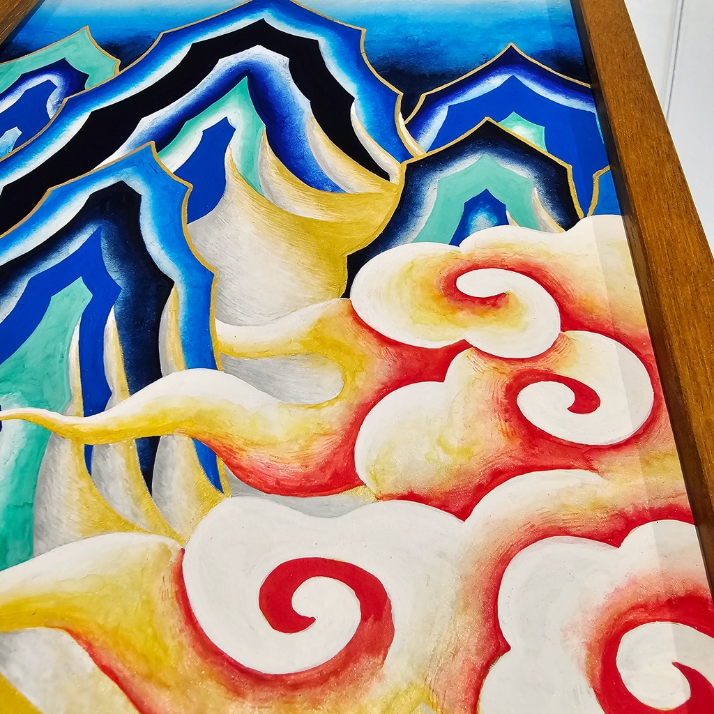 【旧作原画】「山脈」A4サイズ 額縁つき