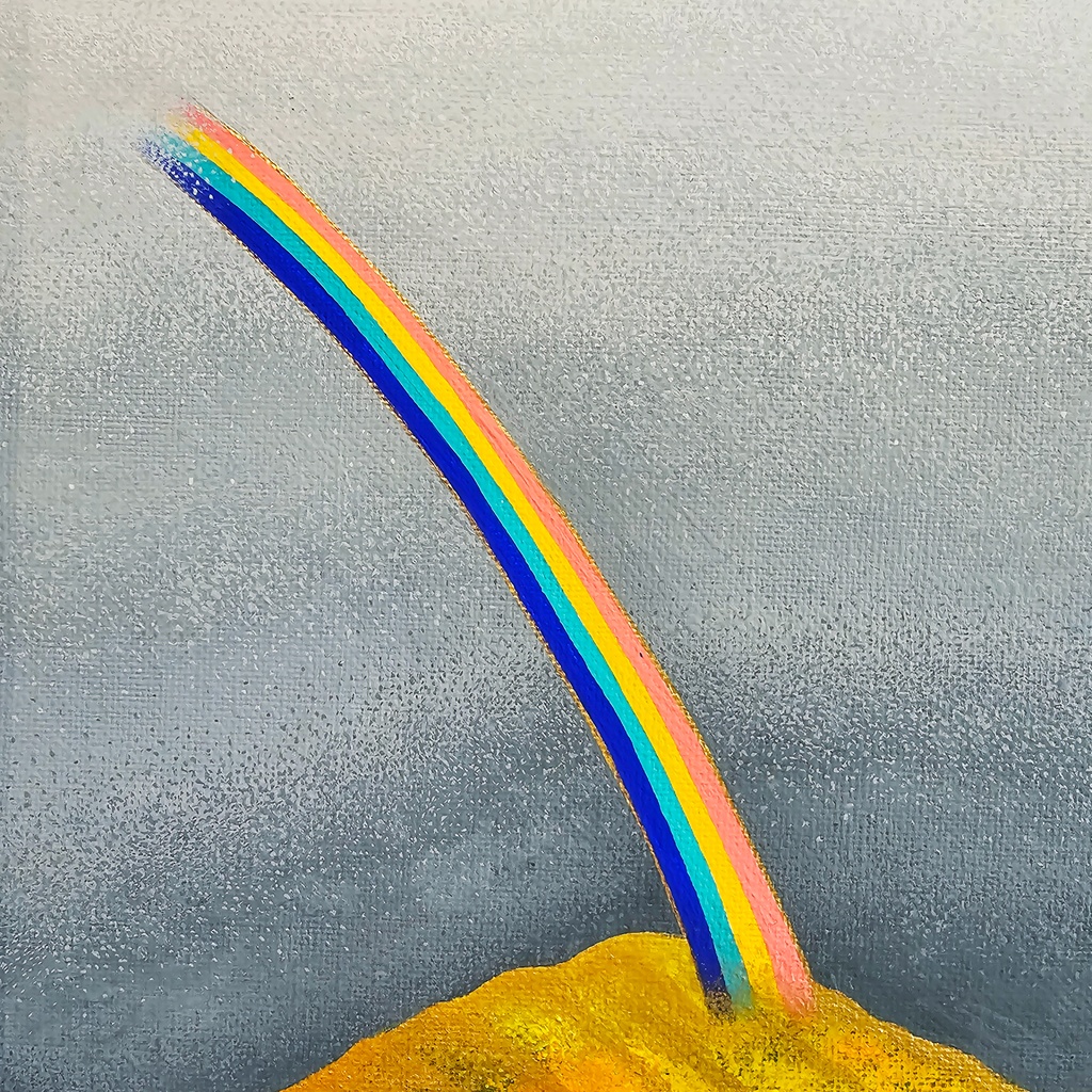 【旧作原画】「虹」25.4×20.3mm 額縁つき