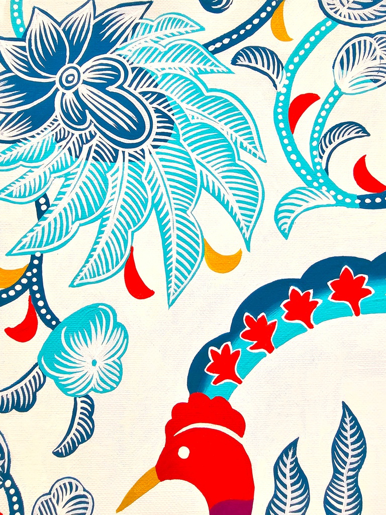 【旧作原画】「南洋花鳥」410×318mm