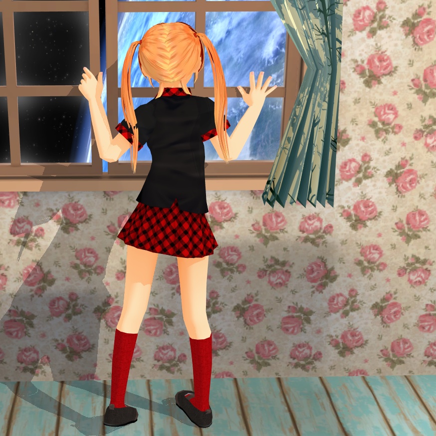 【セシル変身用】チェック柄シャツ&スカート