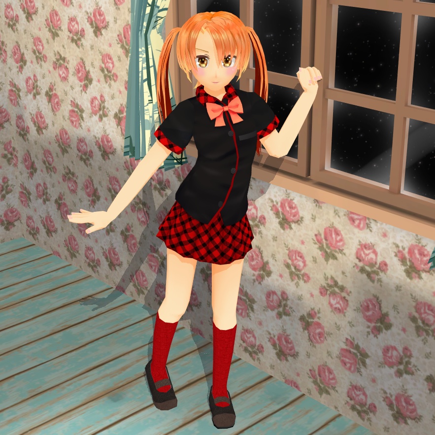 【セシル変身用】チェック柄シャツ&スカート