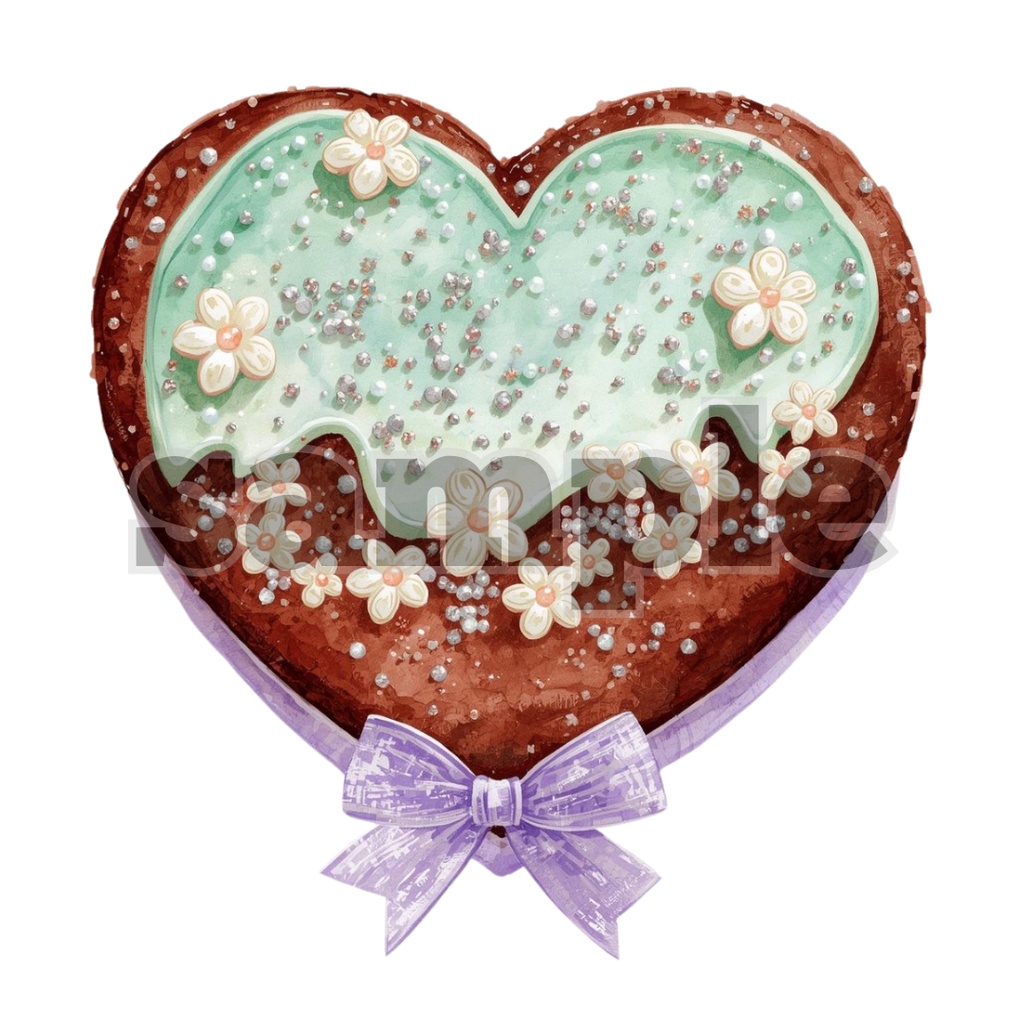 【チョコミント×ケーキ】水彩アンティーク風クリップアート30点セット|PNG背景透過