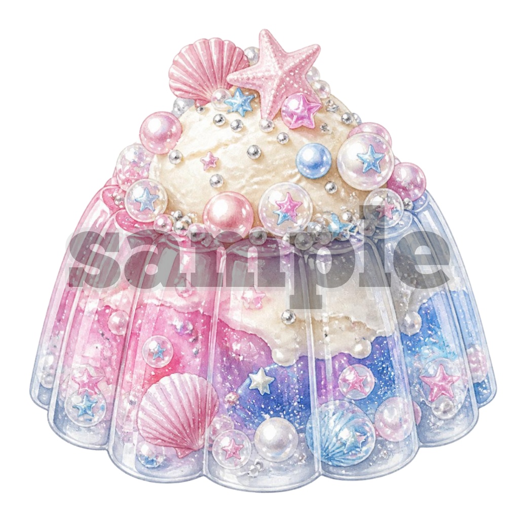 【マーメイド×スイーツ】水彩イラスト風クリップアート全21点セット|PNG背景透過