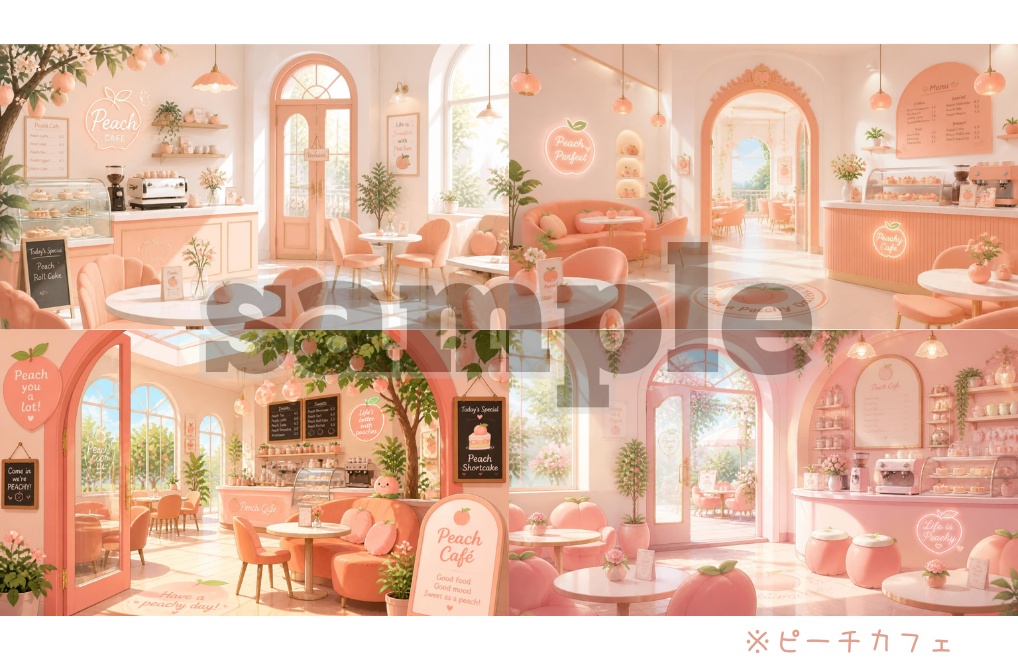 【フルーツカフェ】背景素材32点セット|PNG
