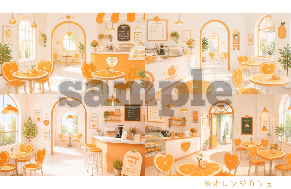 【フルーツカフェ】背景素材32点セット|PNG
