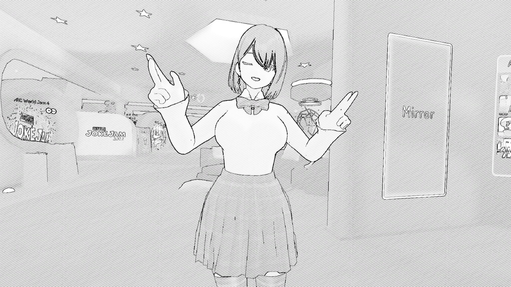 【VRChat】スケッチ風カメラ (アバターギミック) Sketch Camera